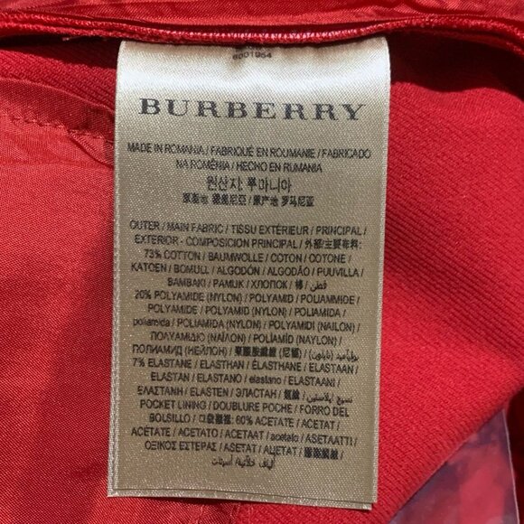 BURBERRY London Red Stirrup Leggings Size 36 Cotton Blend Equestrian Style Pants - Picture 3 of 7